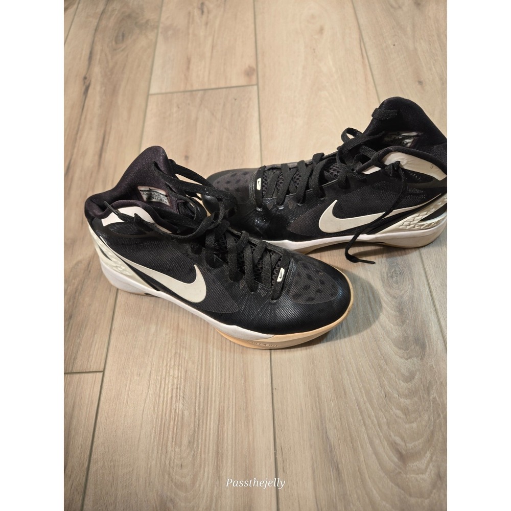 Nike Zoom Hyperdunk Basketball Shoes Mens 9.5 Black‎ White Athletic Sneakers